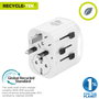 Muvit For Change Cargador de Pared Universal MCADP0006 con 1x USB-C y 2x USB-A, 15W