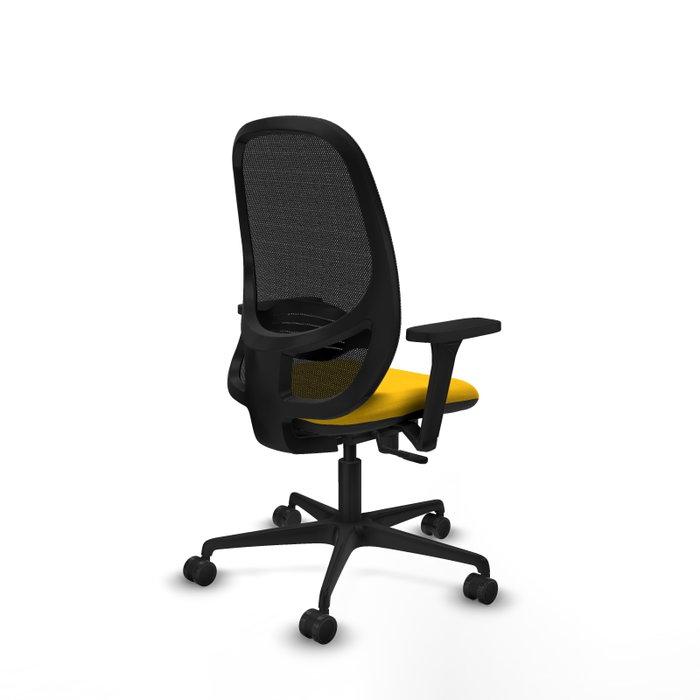 PIQUERAS Y CRESPO Silla de oficina Cilanco Amarillo y Negro con Mecanismo Sincro