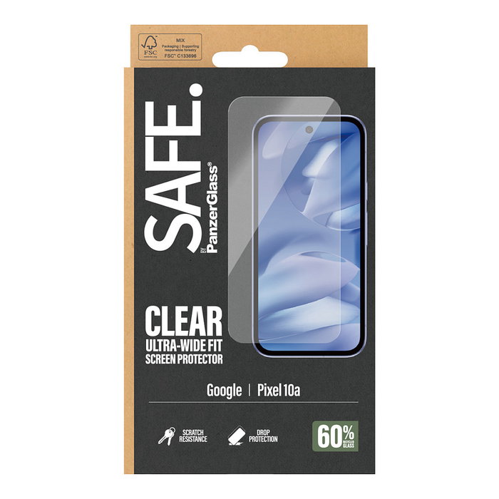 PanzerGlass SAFE. Protector de pantalla Ultra-Wide Fit para Google Pixel 10a 5G