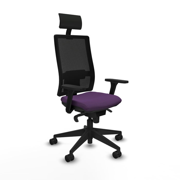 PIQUERAS Y CRESPO Silla de oficina Horna Morada con Malla Negra PIQUERAS Y CRESPO Silla de oficina Horna Morada con Malla Negra