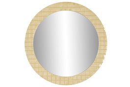 DKD Home Decor Espejo de Metal Mosaico Crema 78x77,5 cm