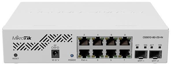 MikroTik CSS610-8G-2S+IN Switch Gigabit Ethernet con 8 puertos y 2 SFP+
