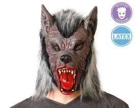 Atosa Máscara de Hombre Lobo Realista de Látex con Dientes y Pelo