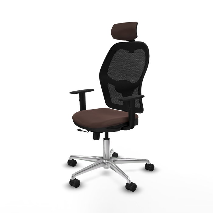 PIQUERAS Y CRESPO Silla de oficina Jorquera con mecanismo Sincro/Traslack Marrón oscuro/Negro PIQUERAS Y CRESPO Silla de oficina Jorquera con mecanismo Sincro/Traslack Marrón oscuro/Negro