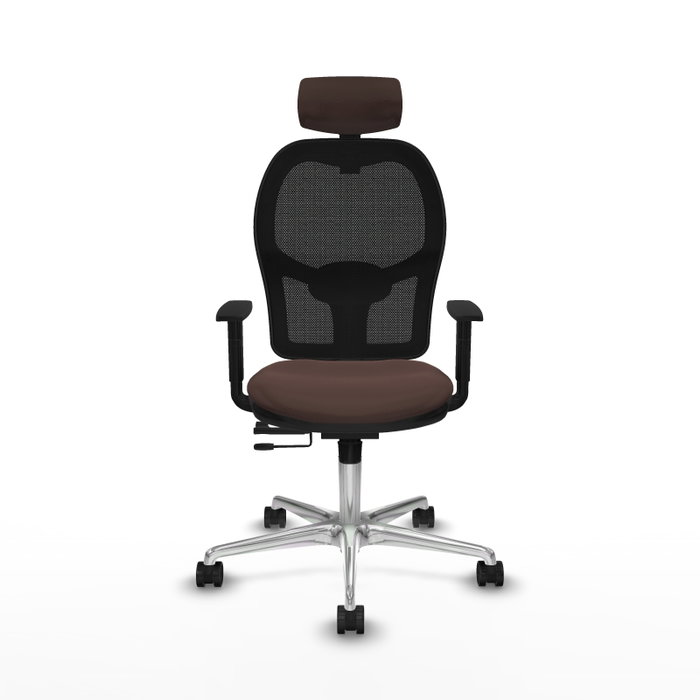PIQUERAS Y CRESPO Silla de oficina Jorquera con mecanismo Sincro/Traslack Marrón oscuro/Negro PIQUERAS Y CRESPO Silla de oficina Jorquera con mecanismo Sincro/Traslack Marrón oscuro/Negro