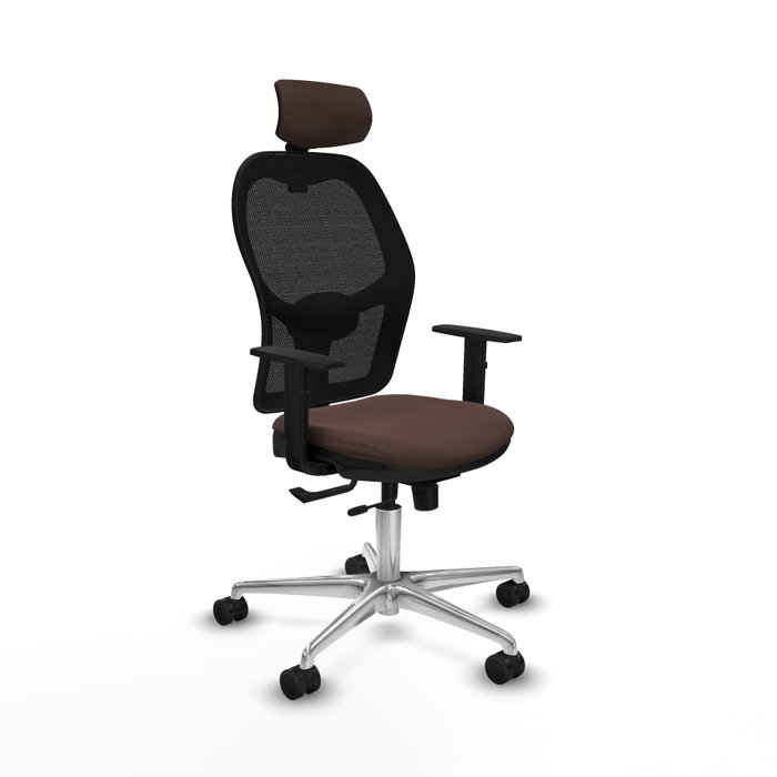 PIQUERAS Y CRESPO Silla de oficina Jorquera con mecanismo Sincro/Traslack Marrón oscuro/Negro PIQUERAS Y CRESPO Silla de oficina Jorquera con mecanismo Sincro/Traslack Marrón oscuro/Negro