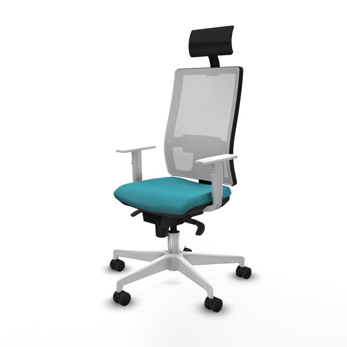 PIQUERAS Y CRESPO Silla de oficina Horna con Mecanismo Sincro, Turquesa y Blanco PIQUERAS Y CRESPO Silla de oficina Horna con Mecanismo Sincro, Turquesa y Blanco