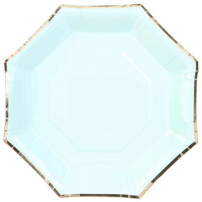 Party Time Juego De 6 Platos Desechable Party Time 25 cm Hexagonal Colores Surtidos Con Ribete Dorado