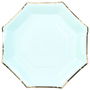 Party Time Juego De 6 Platos Desechable Party Time 25 cm Hexagonal Colores Surtidos Con Ribete Dorado