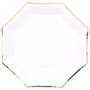 Party Time Juego De 6 Platos Desechable Party Time 25 cm Hexagonal Colores Surtidos Con Ribete Dorado