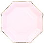 Party Time Juego De 6 Platos Desechable Party Time 25 cm Hexagonal Colores Surtidos Con Ribete Dorado