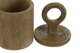 DKD Home Decor Joyero KIYO con tapa acabado símil madera marrón