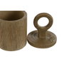 DKD Home Decor Joyero KIYO con tapa acabado símil madera marrón