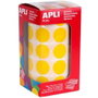 Apli Gomets Autoadhesivos Redondos 20 mm Amarillo Rollo de 1770 unidades