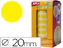 Apli Gomets Autoadhesivos Redondos 20 mm Amarillo Rollo de 1770 unidades