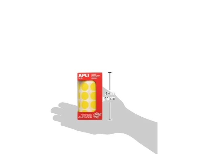 Apli Gomets Autoadhesivos Redondos 20 mm Amarillo Rollo 1770 uds. ولو Apli Gomets Autoadhesivos Redondos 20 mm Amarillo Rollo 1770 uds. ولو