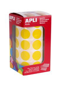 Apli Gomets Autoadhesivos Redondos 20 mm Amarillo Rollo 1770 uds. ولو