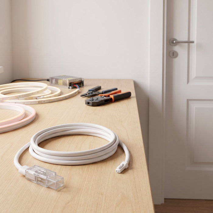 HERRAJES ALK Conector 8 mm NEON/JST con cable de 1 m