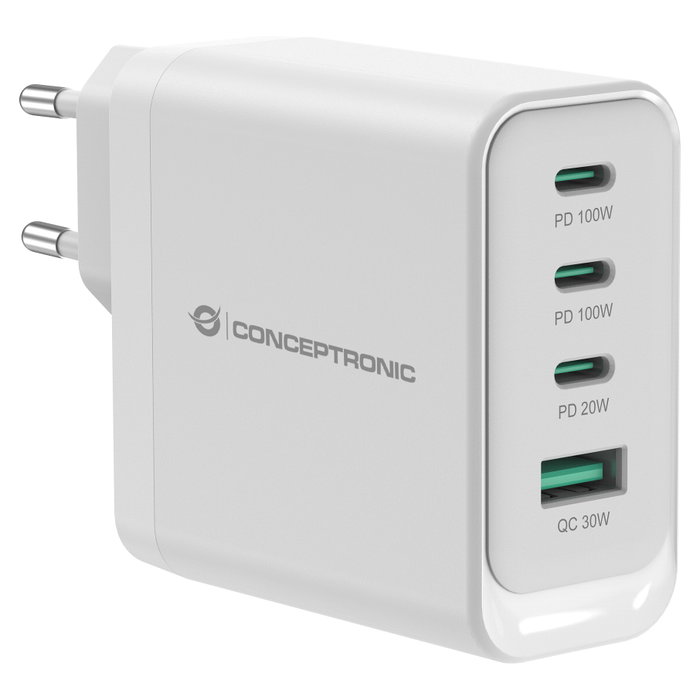 Conceptronic Althea22W100 Cargador de Pared 100W Blanco Conceptronic Althea22W100 Cargador de Pared 100W Blanco