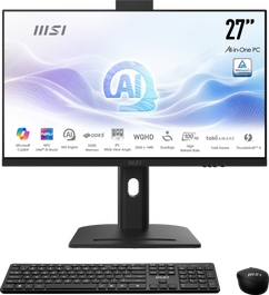 MSI All-in-One AM273Q AI 1UM-055ES, 27" IPS 2560x1440 (WQHD) 100Hz, Intel Ultra 7 155H, Intel Iris Xe Graphics, 32GB DDR5, SSD 1TB, Windows 11 Pro, Negro