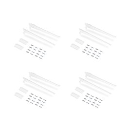 Emuca Lote para 4 estantes con soportes y placas de fijación a pared Jagmet, longitud 230mm, Acero, Pintado blanco