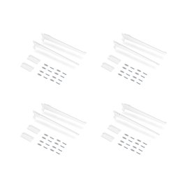 Emuca Lote para 4 estantes con soportes y placas de fijación a pared Jagmet, longitud 230mm, Acero, Pintado blanco
