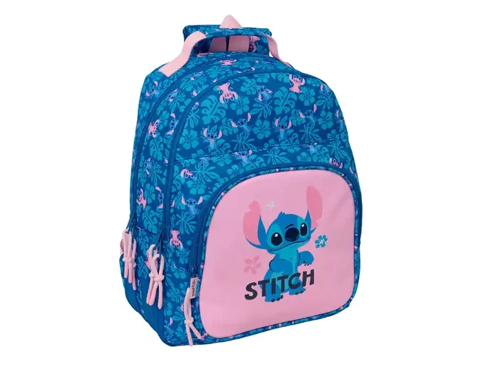 Safta Mochila Doble Stitch Adaptable a Carrito de Bebé, Cantoneras, Lilo, 420x320x150 mm Safta Mochila Doble Stitch Adaptable a Carrito de Bebé, Cantoneras, Lilo, 420x320x150 mm