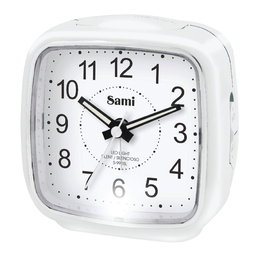 SAMI Despertador Grande Silencioso con Números Negros y Luz LED Blanca