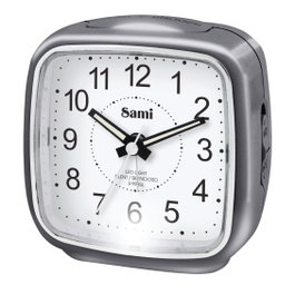 SAMI Despertador Sami Grande Silencioso con Luz LED Negro