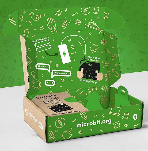 BBC micro:bit - Kit Micro:Bit Go V2.2 con Placa Programable, Portapilas, Pilas AAA, Cable USB, Sensor LED, Bluetooth, para Aprender Programación