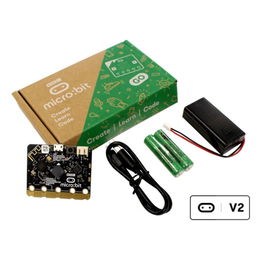 BBC micro:bit - Kit Micro:Bit Go V2.2 con Placa Programable, Portapilas, Pilas AAA, Cable USB, Sensor LED, Bluetooth, para Aprender Programación
