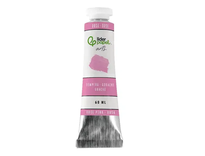 Liderpapel Témpera gouache en tubo de aluminio de 60 ml, color rosa