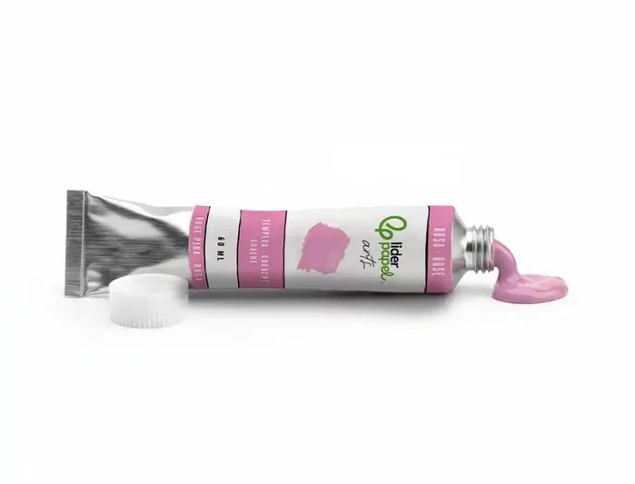 Liderpapel Témpera gouache en tubo de aluminio de 60 ml, color rosa
