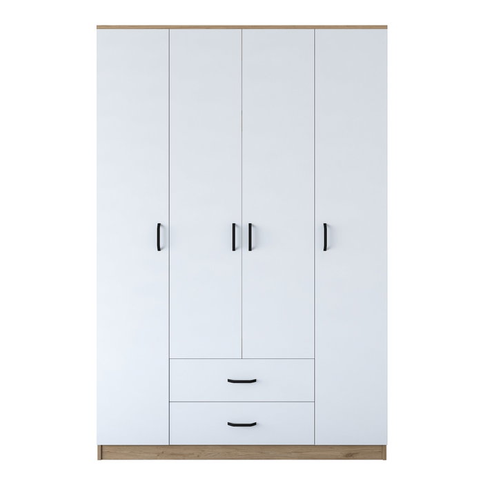 Hanah Home BA112 - 2331 Armario Blanco y Nogal 140x210x51.5cm