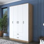 Hanah Home BA112 - 2331 Armario Blanco y Nogal 140x210x51.5cm