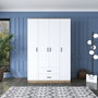 Hanah Home BA112 - 2331 Armario Blanco y Nogal 140x210x51.5cm