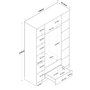 Hanah Home BA112 - 2331 Armario Blanco y Nogal 140x210x51.5cm