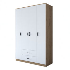 Hanah Home BA112 - 2331 Armario Blanco y Nogal 140x210x51.5cm
