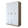 Hanah Home BA112 - 2331 Armario Blanco y Nogal 140x210x51.5cm