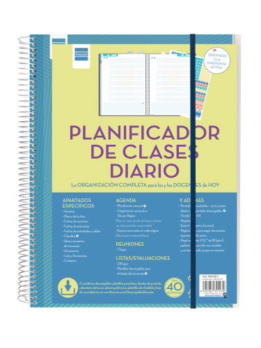 Finocam Planificador de Clases Diario Docente 1 Día Página 230x310mm Finocam Planificador de Clases Diario Docente 1 Día Página 230x310mm