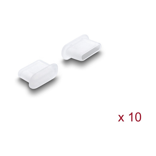 DeLOCK Cubierta antipolvo para USB Tipo C, 10 piezas, Transparente DeLOCK Cubierta antipolvo para USB Tipo C, 10 piezas, Transparente