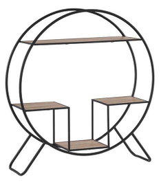 DKD Home Decor Estanteria Loft Negro Gris Claro Metal Abeto 30 x 100 x 90 cm