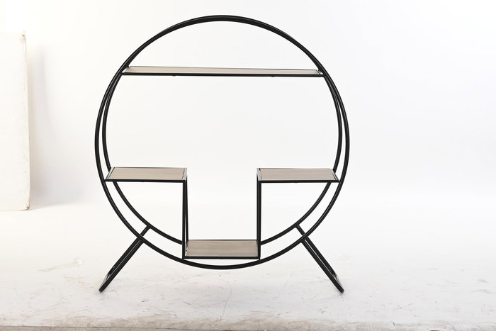 DKD Home Decor Estanteria Loft Negro Gris Claro Metal Abeto 30 x 100 x 90 cm