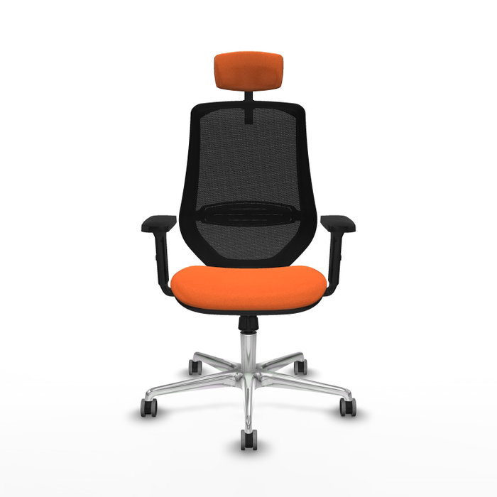 PIQUERAS Y CRESPO Silla de oficina Mardos con mecanismo Sincro, Tela Naranja y Malla Negra PIQUERAS Y CRESPO Silla de oficina Mardos con mecanismo Sincro, Tela Naranja y Malla Negra