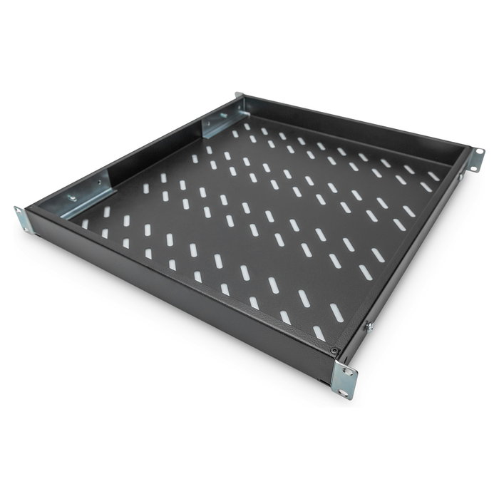 Digitus Fachboden 1HE Balda Ajustable para Armarios de 19", Hasta 50kg, Negro, Profundidad 500-780mm