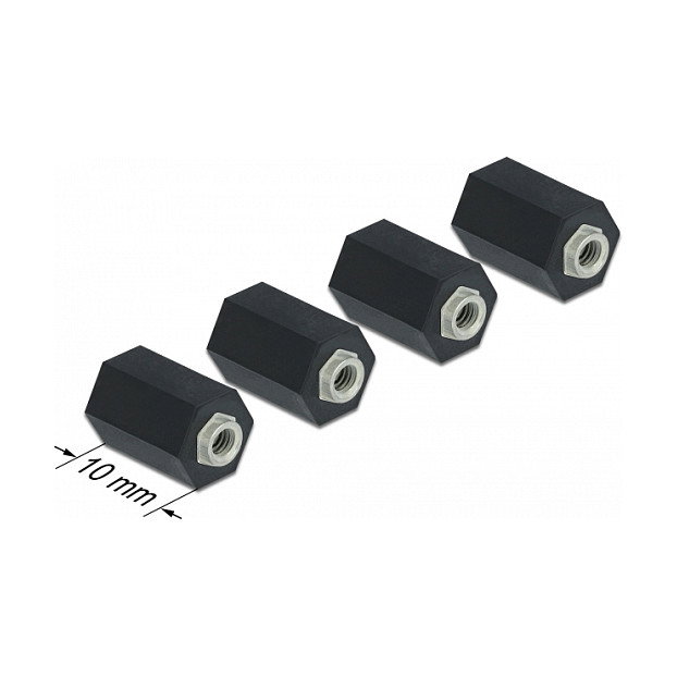 DeLOCK Separador M2.5 Hexagonal Interior 10 mm Negro 4 Piezas
