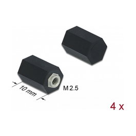 DeLOCK Separador M2.5 Hexagonal Interior 10 mm Negro 4 Piezas