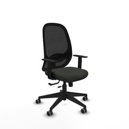PIQUERAS Y CRESPO Silla de oficina Cilanco con mecanismo Sincro/Traslack, Negra