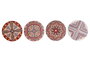 DKD Home Decor Posavasos Árabe Beige Marrón 10.8 x 0.7 x 10.8 cm Set de 4