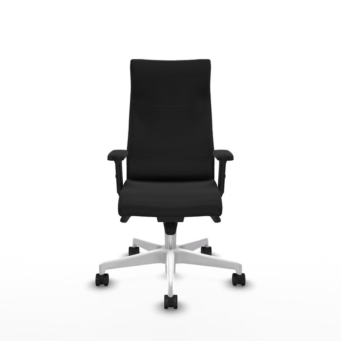 PIQUERAS Y CRESPO Sillón Albacete Negro con Mecanismo Sincro y Base Blanca